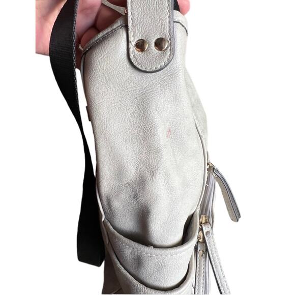 Kate & Alex Cuffaro Cream Italian Design Canvas & Nylon Crossbody Purse Bag - Picture 12 of 12